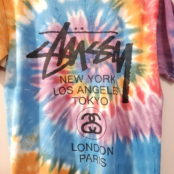 Vintage Stüssy world tour tie dye tee - Size M - Picture 2 of 6
